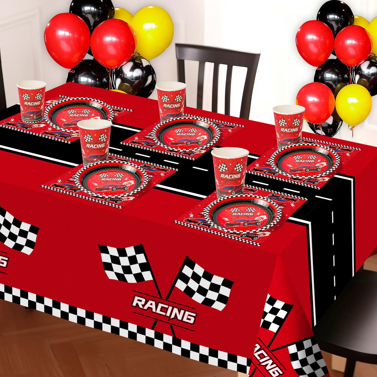 Childom racing car napkins 13x13 inches absorbent and versatile.