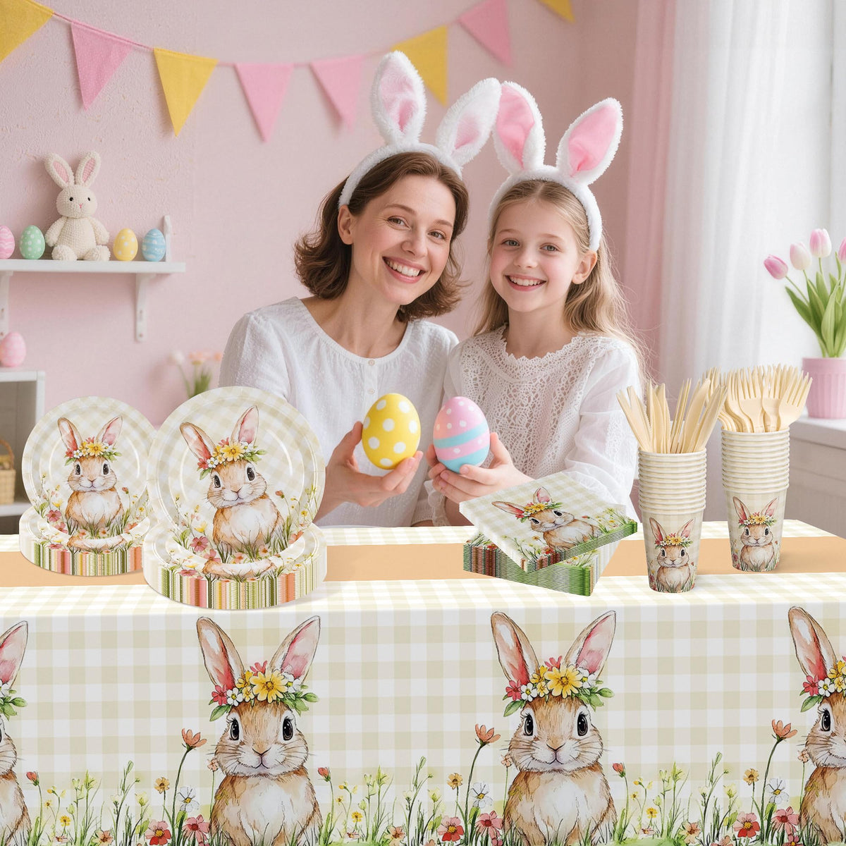 Childom spring bunny plates 7in perfect for appetizers and desserts