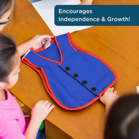 Children's Factory Combo Zipper Vest blue dramatic-play area in use