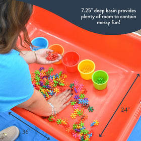 Children's Factory sensory table on four casters for smooth mobility.