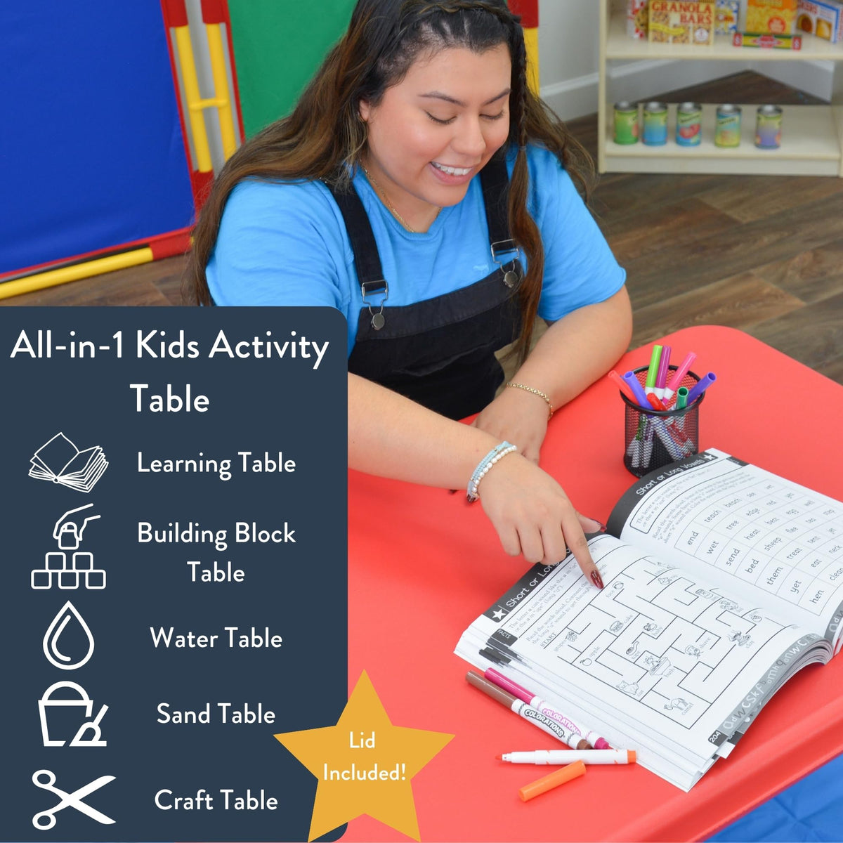 Kid-friendly sensory table supports Kidfetti fill options for soft texture.