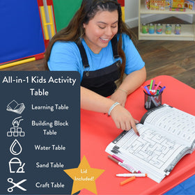 Kid-friendly sensory table supports Kidfetti fill options for soft texture.