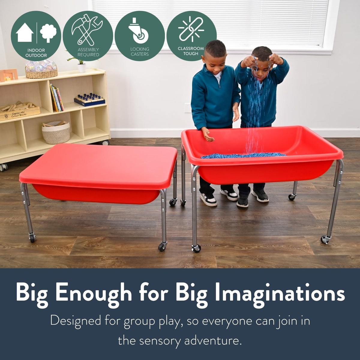 Children's Factory sensory table ready for sand play and tactile exploration.