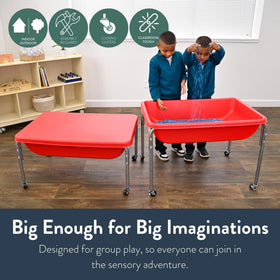 Children's Factory sensory table ready for sand play and tactile exploration.