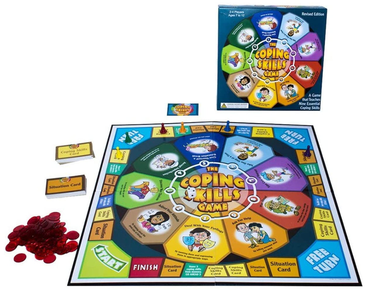 Childswork Coping Skills Game setup scene promotes group learning and calm conversations.