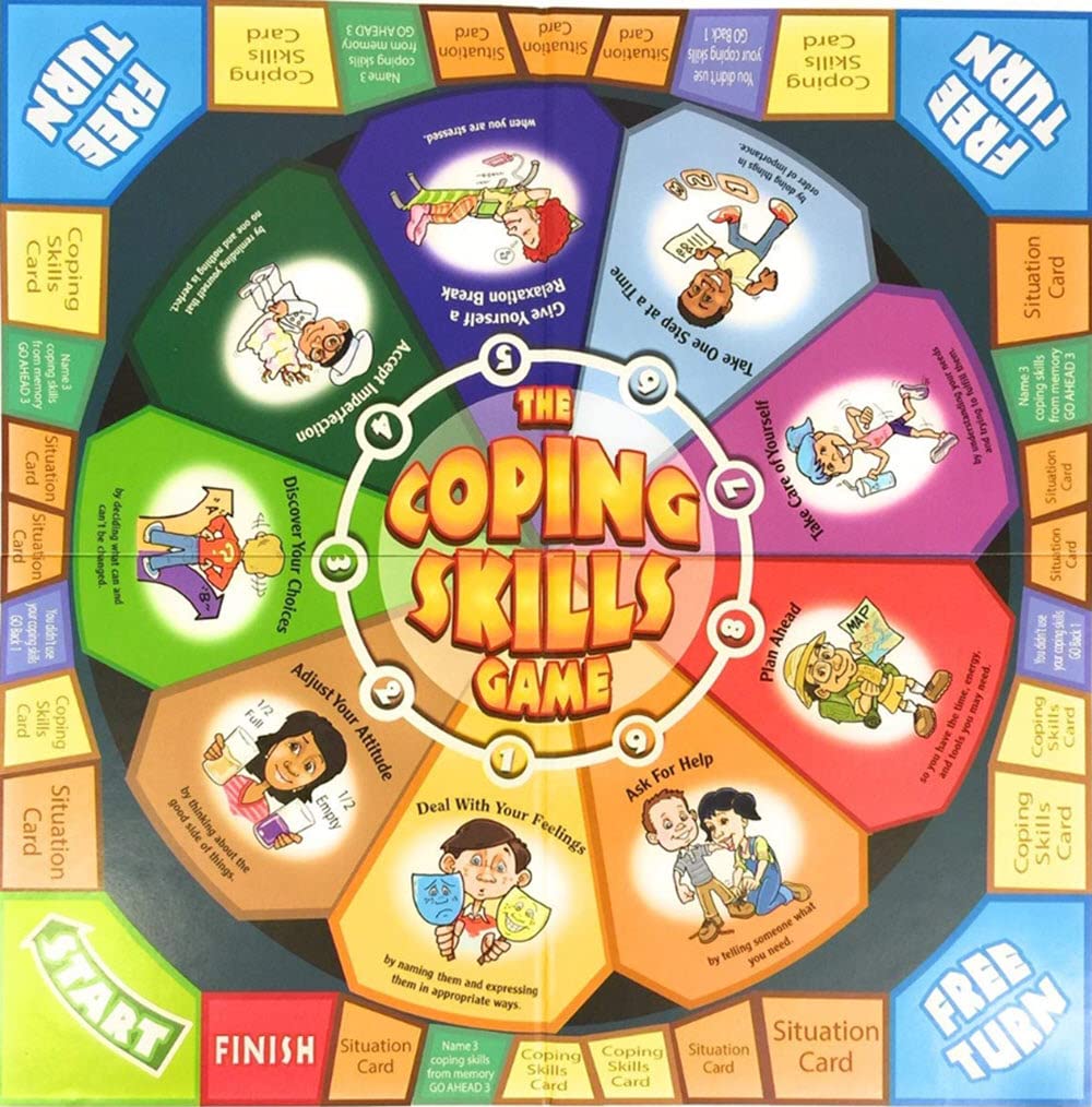 Childswork Coping Skills Game tabletop-play encourages positive interaction and turn-taking.