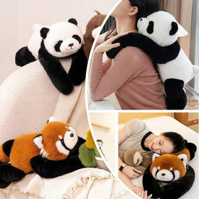 Chilsoby panda close-up highlights soft fabric and plush texture