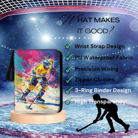 CHIMORY hockey binder with 50 removable sleeves for flexible cataloging