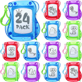 Chinco mini magnetic drawing board attached to a backpack clip for quiet on-the-go doodling.
