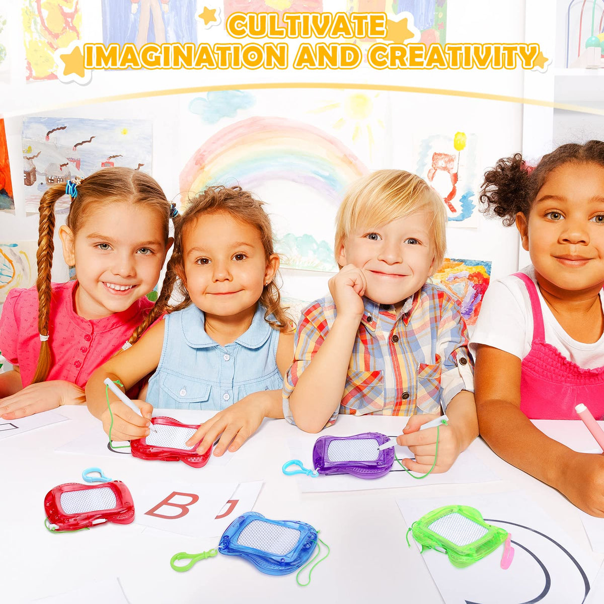 Chinco party-favor mini boards offer a colorful, mess-free activity option.
