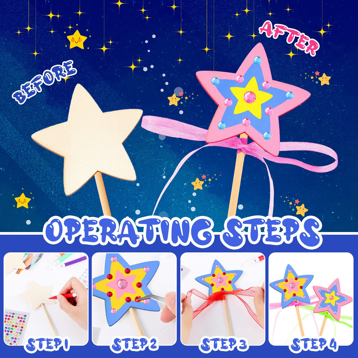 Chinco Star Princess Wands Kit – markers enable quick customization of designs.