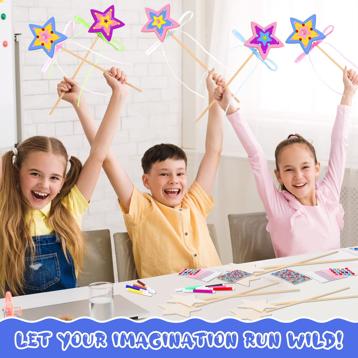 Chinco Star Princess Wands Kit – smooth wooden wands ensure safe crafting.