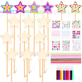 Chinco Star Princess Wands Kit – wooden wands for imaginative play and DIY crafting.
