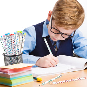 Chinco wooden pencil measures seven and a half inches, easy grip.