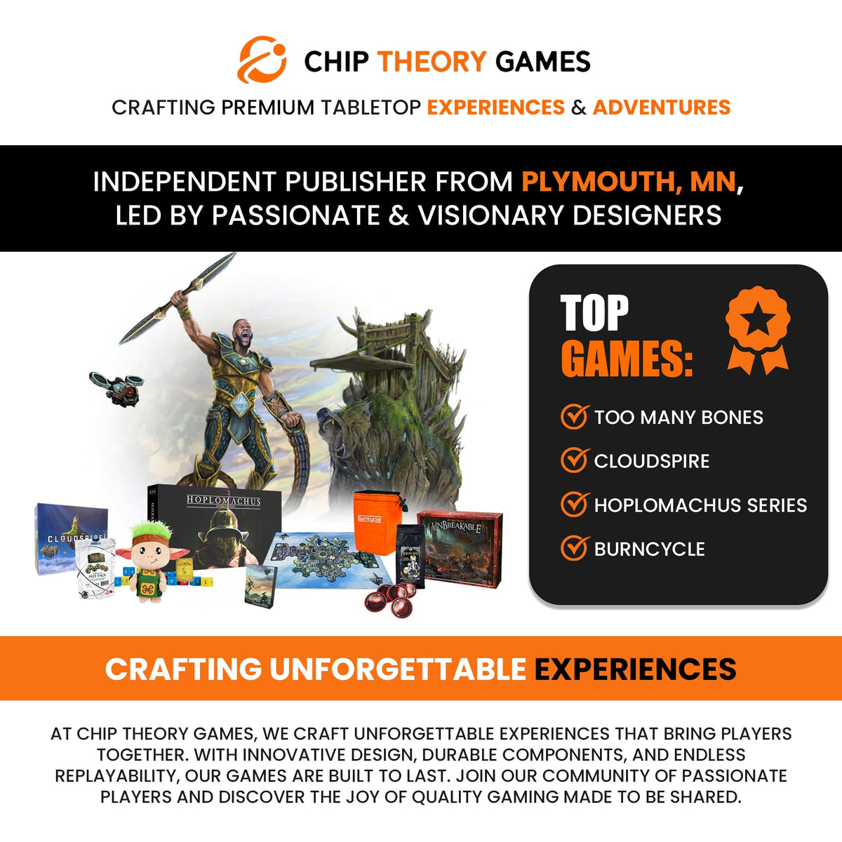 Chip Theory Games Too Many Bones artwork panel indicating game mood and aesthetics.