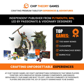 Chip Theory Games Too Many Bones artwork panel indicating game mood and aesthetics.