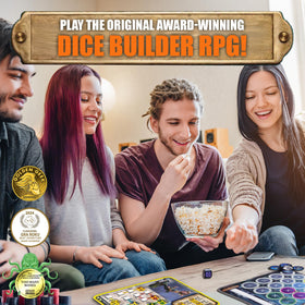 Chip Theory Games Too Many Bones dice builder battle mat spread shows 4x4 arena for tactical positioning.