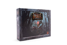 Chip Theory Games Too Many Bones box cover with bold art and centerpiece dice for immersive setup.