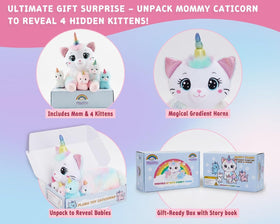 Chirpy Chums Dreamy Caticorn mommy gradient horn close-up