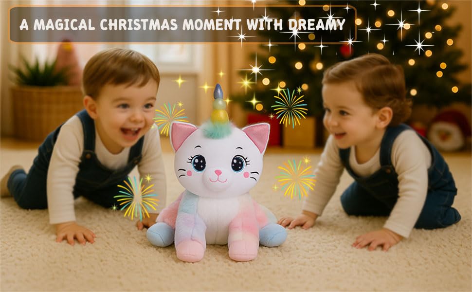 Chirpy Chums Dreamy Caticorn plush set safe for play