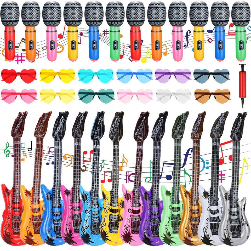 Chitidr inflatable guitars 12-set for vibrant party stage fun