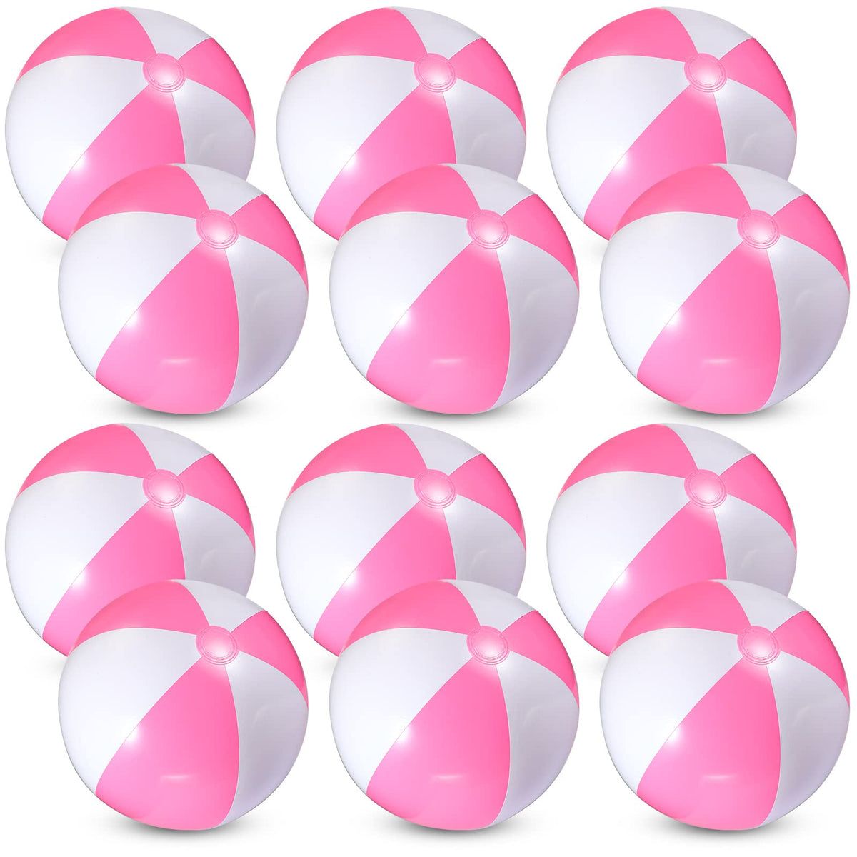 Chitidr pink white beach ball 16 inch inflated for pool fun