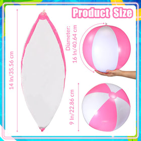 Chitidr 12-pack pink white beach balls for parties and decor