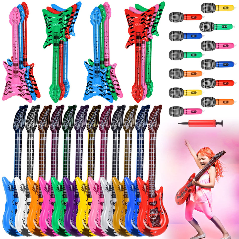 Chitidr inflatable guitars for party decor add vibrant 80s rock vibes