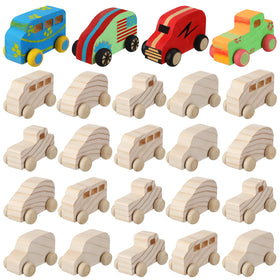 Chivao 24-piece wood DIY car kit, perfect for creative projects and hands-on learning