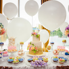 Chivao white design complements most balloon colors and themes.