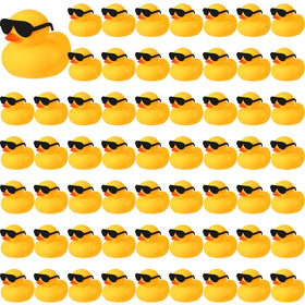 Chivao bath ducks with sunglasses for entertaining bath time and party décor.