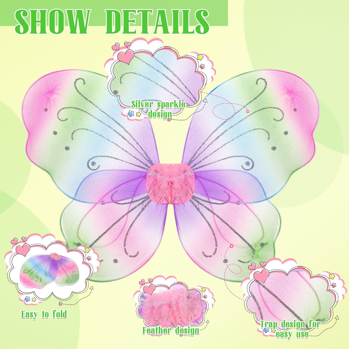 Chivao butterfly wings sized 42x35 cm for comfortable play