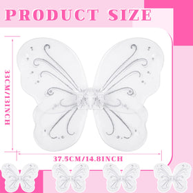 Chivao butterfly wings white pack 10 back view ideal for coordinated costume looks.