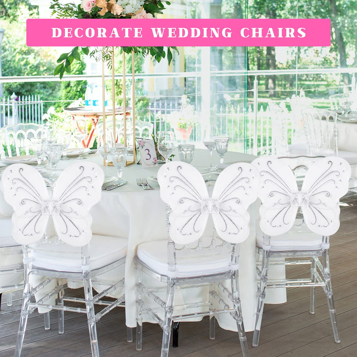 Chivao butterfly wings white pack 10 close-up material nylon shine and durability.