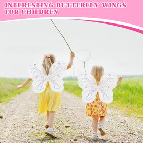 Chivao butterfly wings white pack 10 worn as a backpack for hands-free play.