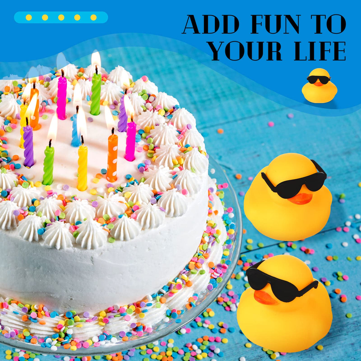 Chivao duck party decor for birthdays and celebrations.