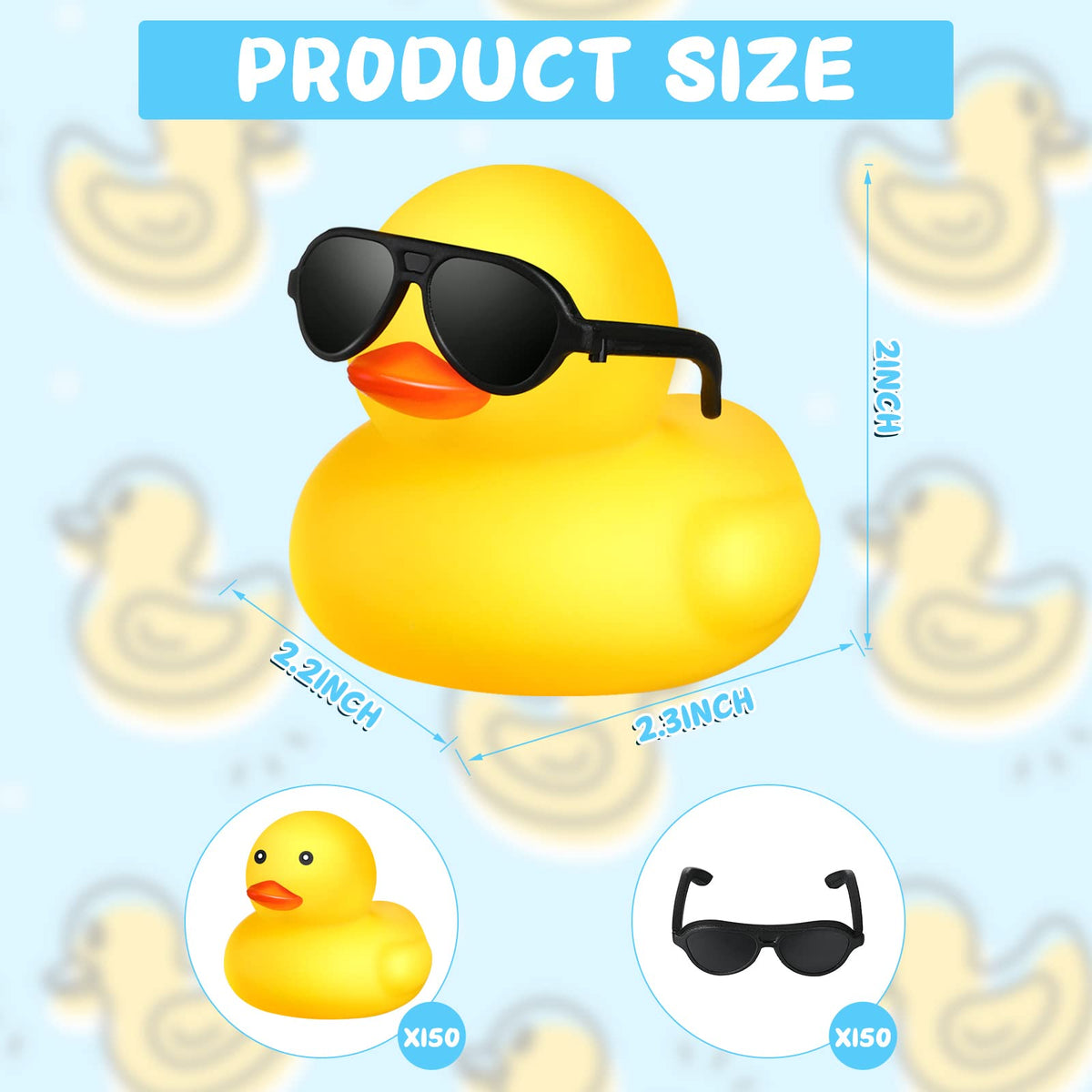 Chivao yellow duck wearing sunglasses for imaginative bath time.