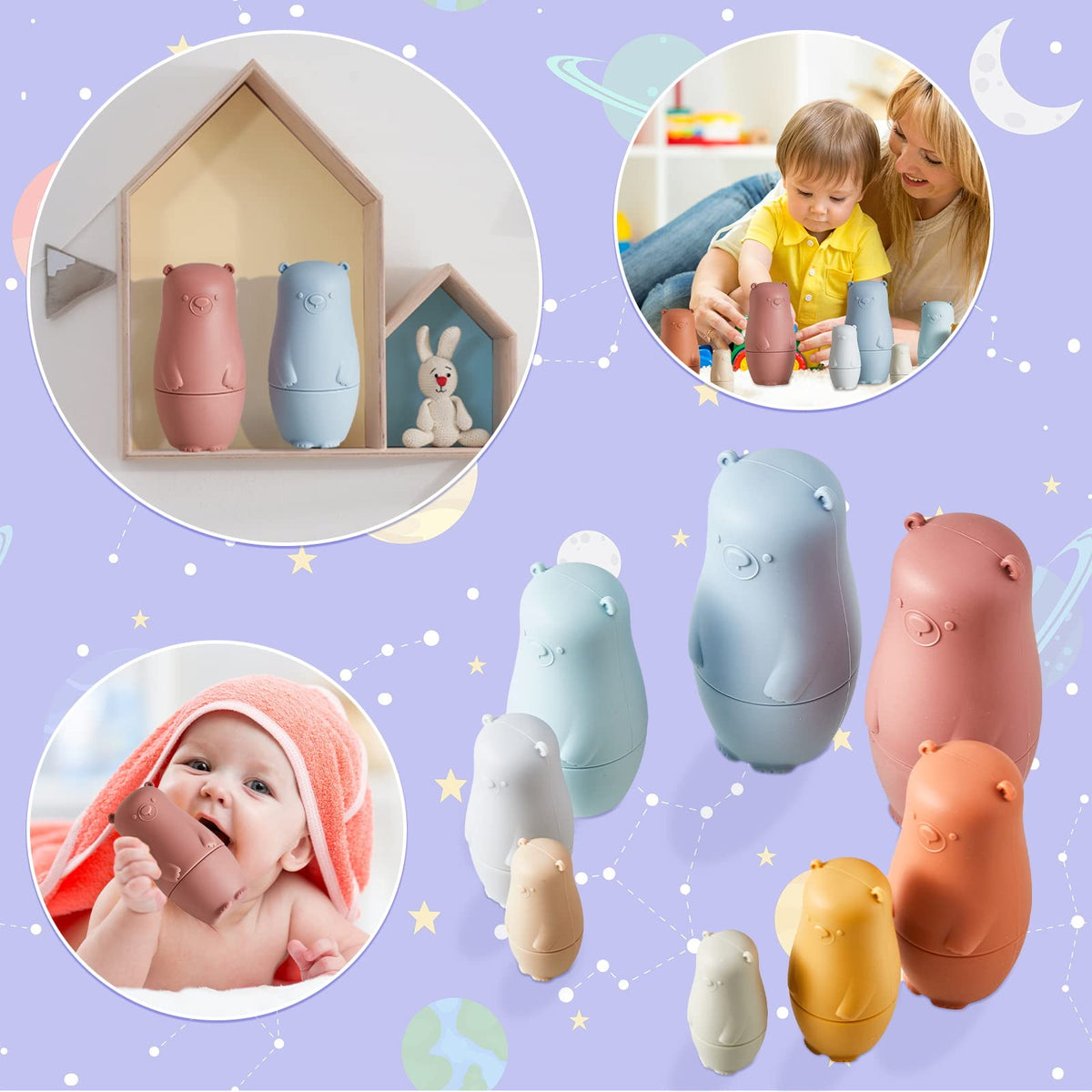 Chivao educational nesting dolls support fine motor and pattern practice