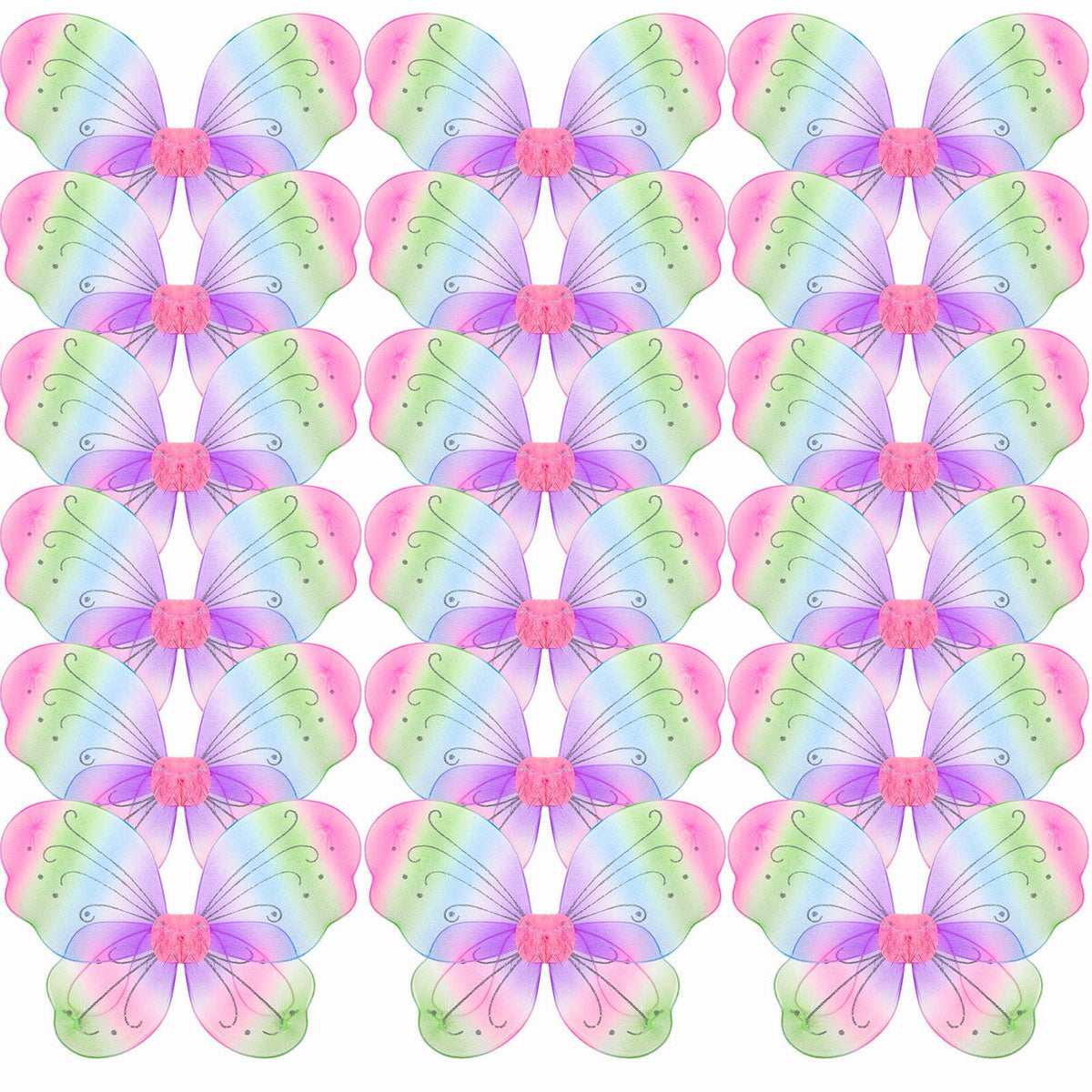 Chivao fairy wings rainbow pink for kids' dress-up and photos