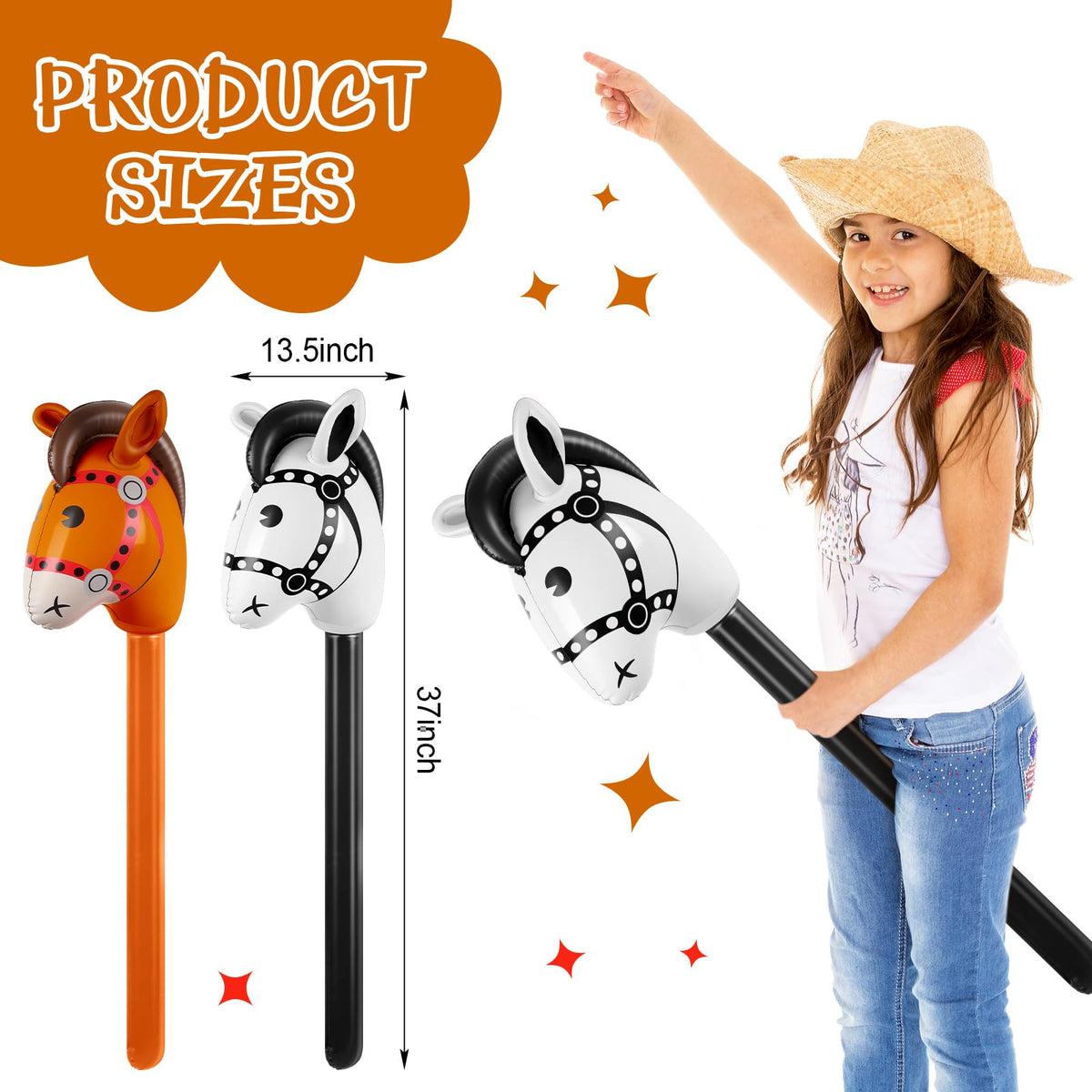 Chivao horse head stick close-up showing durable PVC construction for party use