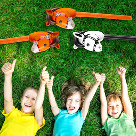 Chivao inflatable horse figure invites playful interaction at gatherings