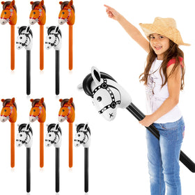 Chivao inflatable stick horse 12-piece pack for party fun