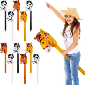 Chivao inflatable stick horse white, ideal for festive play and party decorations