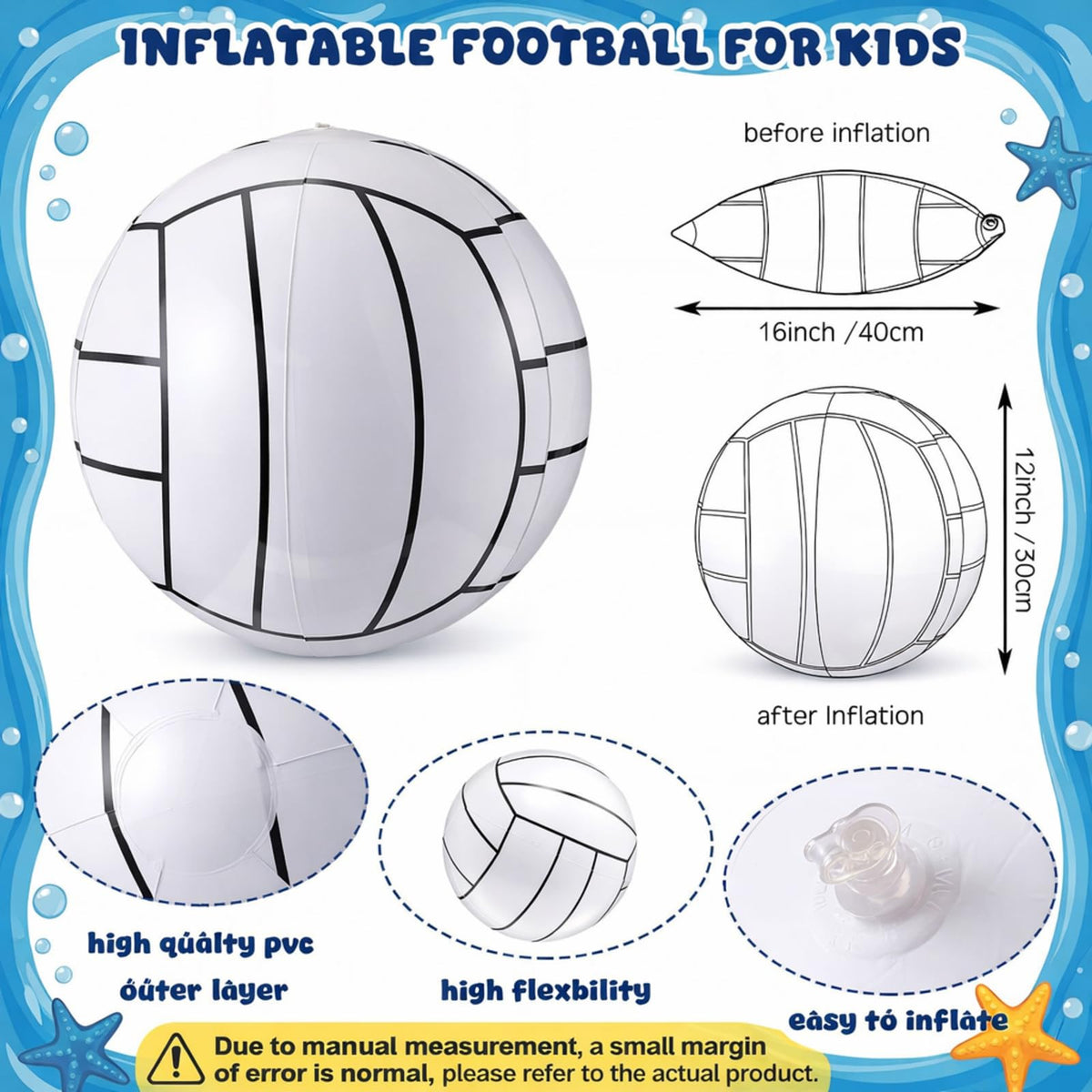 Chivao inflatable volleyball ball shows easy valve for quick setup.