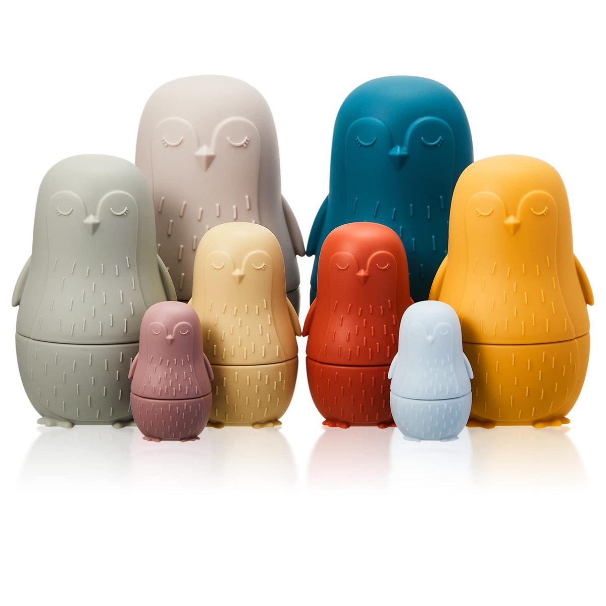 Chivao penguin silicone nesting dolls set 1 for safe, engaging toddler play.