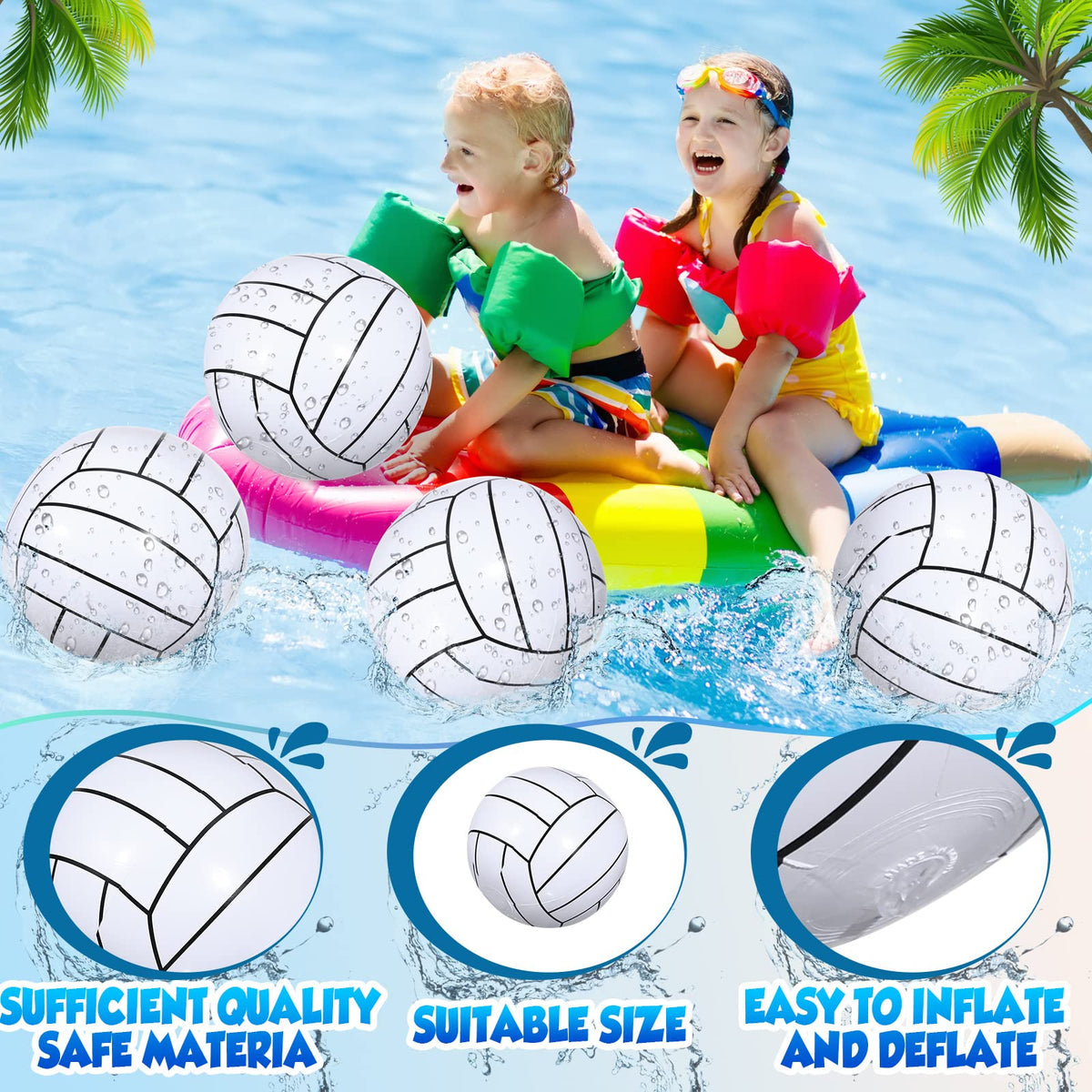 Chivao large inflatable volleyball ball floating in pool for party play.