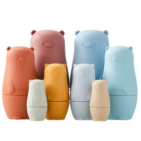 Chivao bear nesting dolls set in colorful finish for engaging stacking play