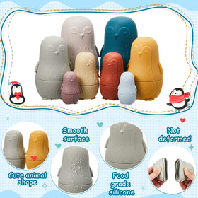Chivao silicone matryoshka closeup highlights soft texture and safe material.
