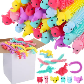 Chivao group shot of 50-piece stretchy animal toys for focus and calm.