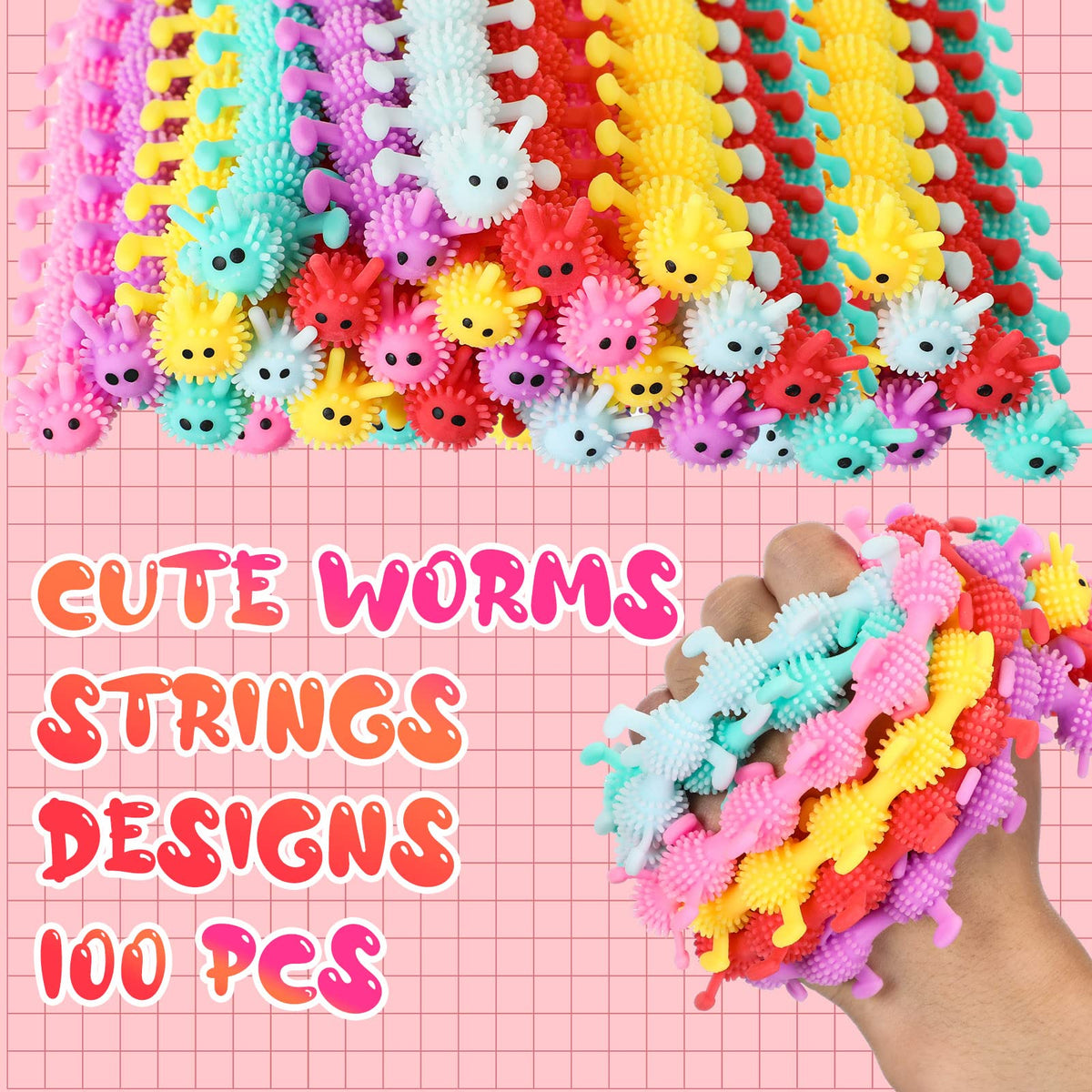 Chivao worm-stretchy-toy in bright colors ideal for focus routines.